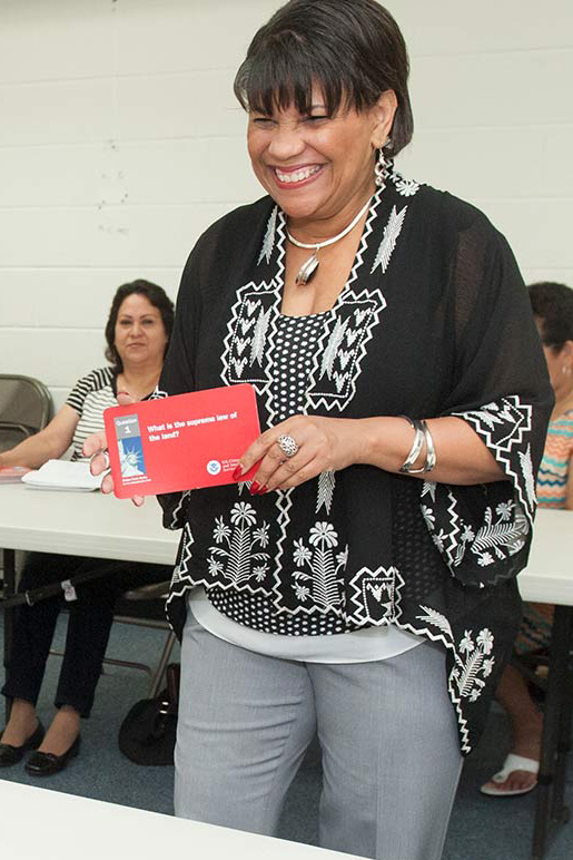 Professor Anita Nadal instructing a class