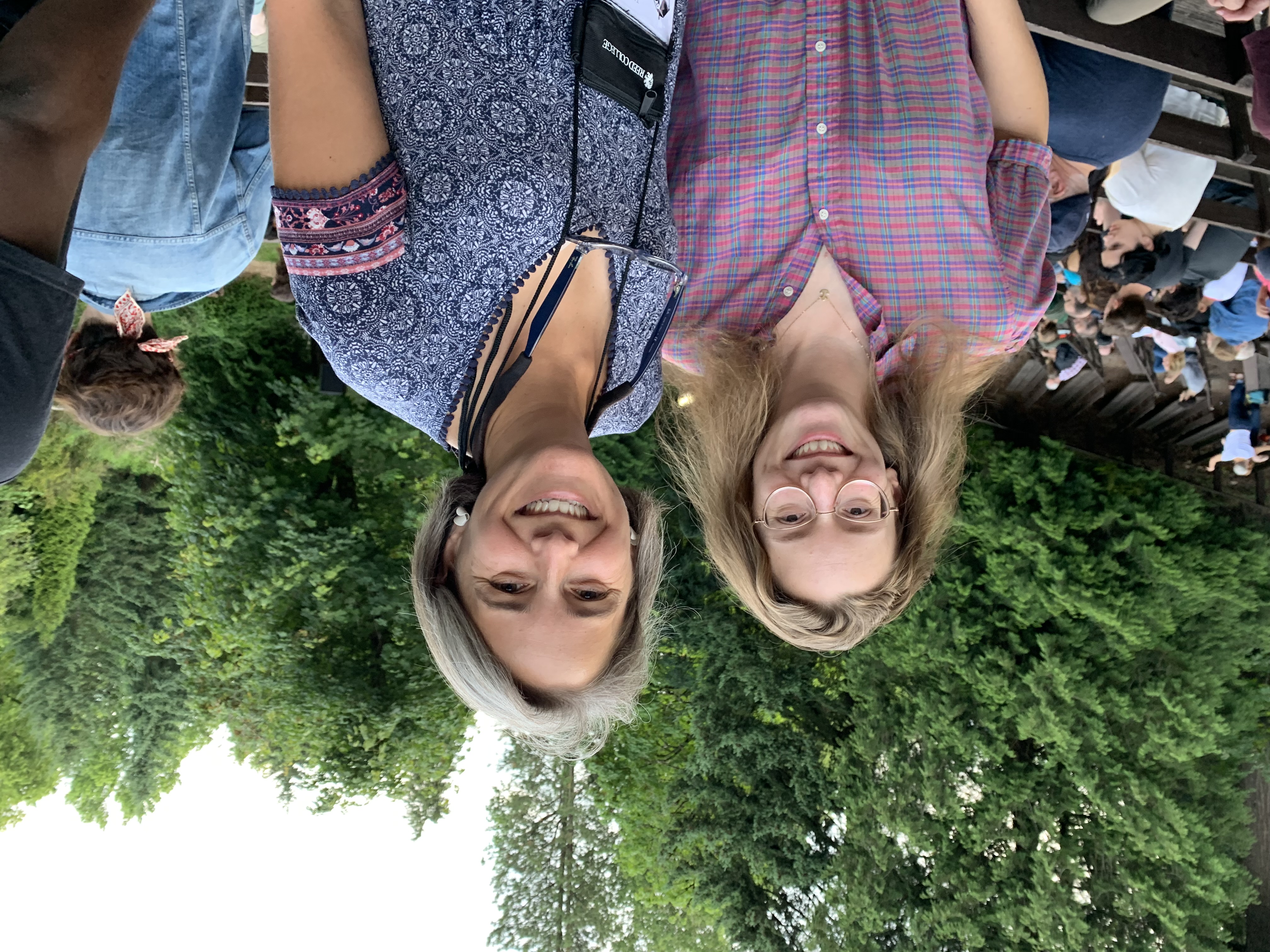 Rachel Beanland and classmate April Sopkin (B.A.'17, M.F.A.'20) at Tin House Writers Workshop